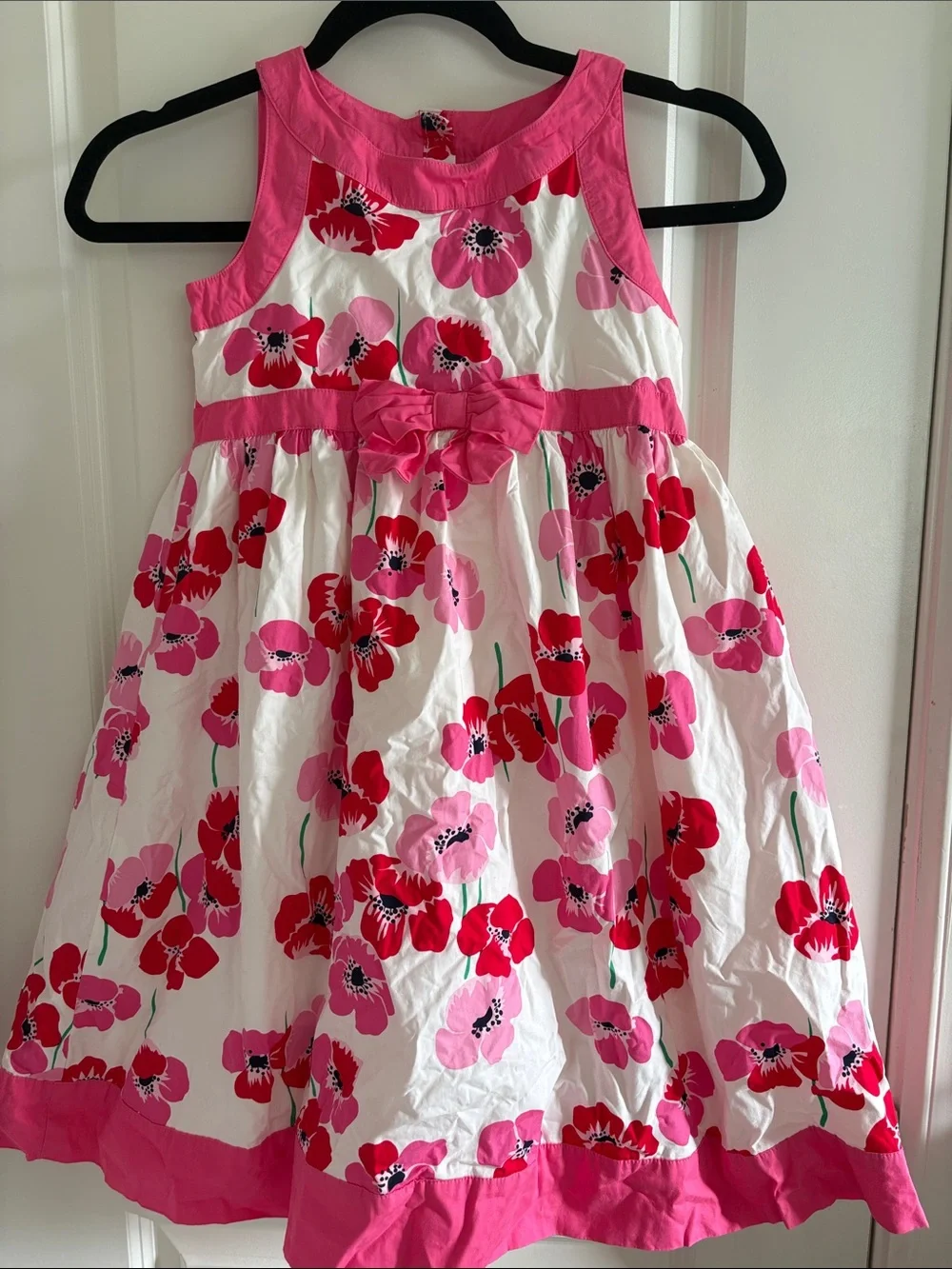 Gymboree Pink and Red Floral Bow Dress